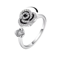 Bloom Black Rose Spinning Ring